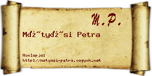 Mátyási Petra névjegykártya
