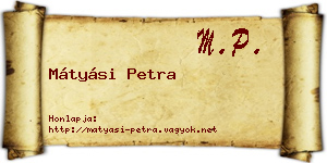 Mátyási Petra névjegykártya